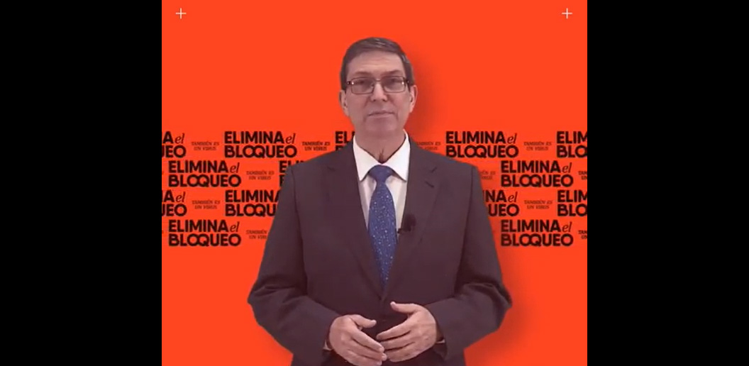 Cuban Foreign Minister Bruno Rodriguez Parilla speaks about the U.S. blockade against Cuba.