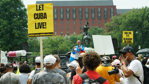 End the blockade of Cuba protest in Washington DC 2021